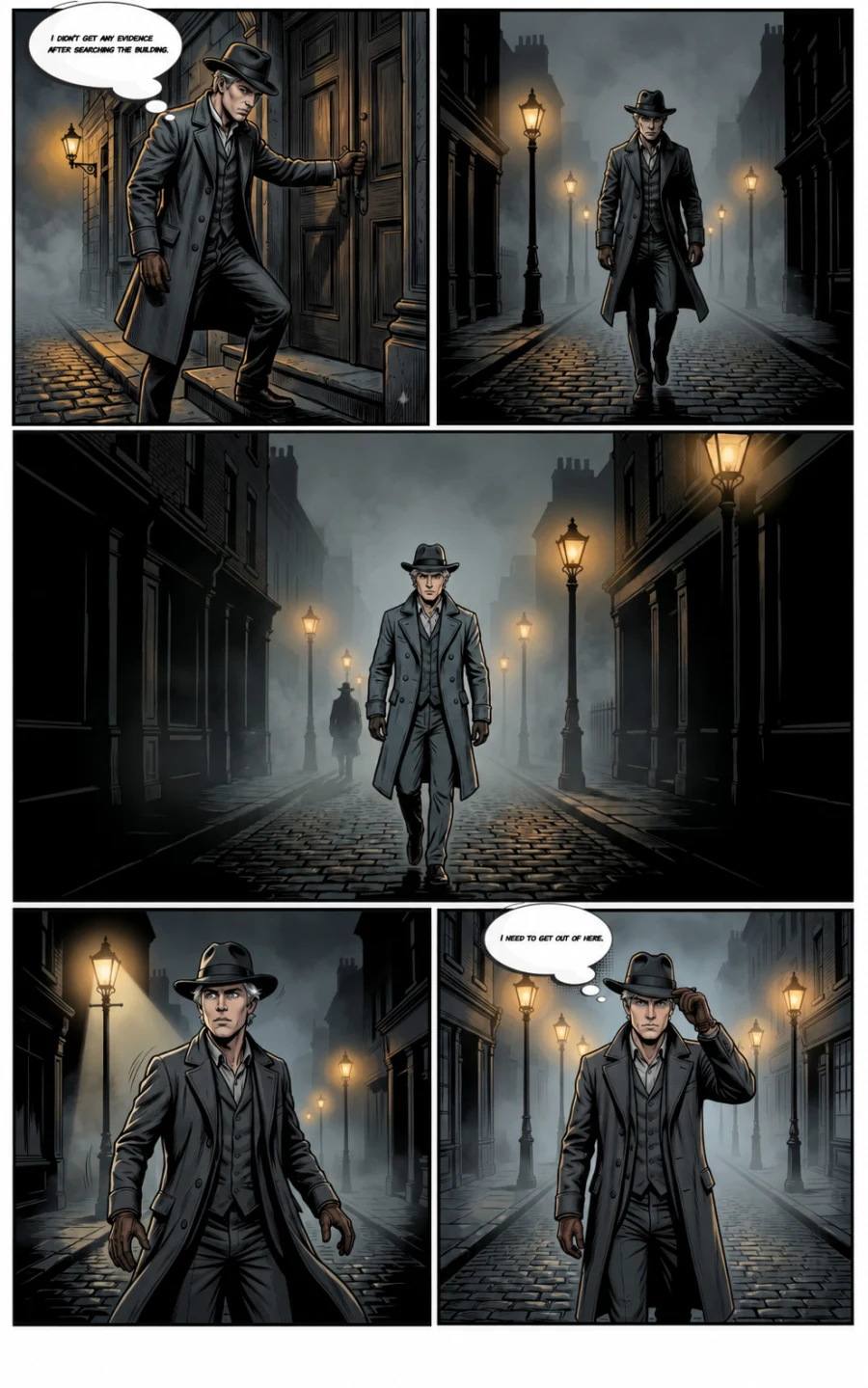 Noir manhua detective scene