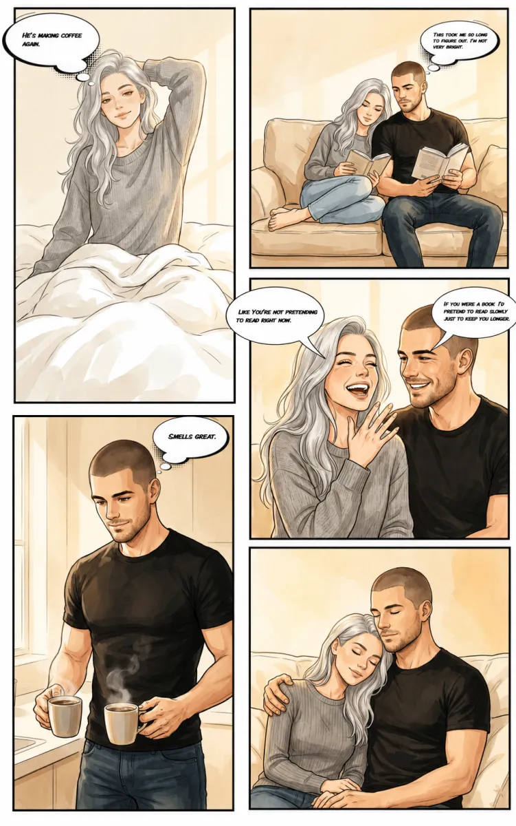 Soft watercolor comic page